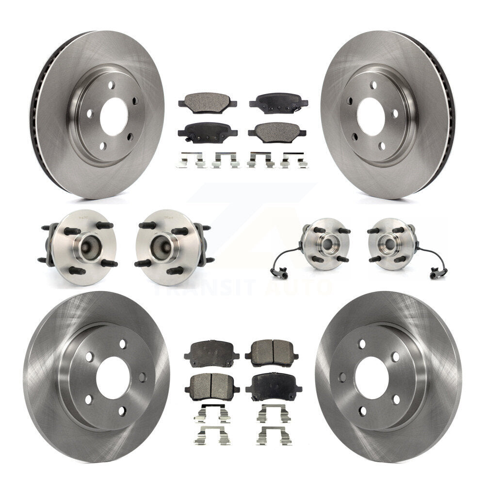Hub Bearings Disc Brake Rotors And Pads Front Rear Kit (10Pc) For Saturn Ion