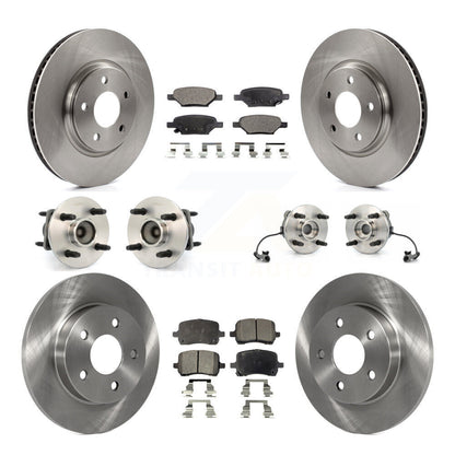 Hub Bearings Disc Brake Rotors And Pads Front Rear Kit (10Pc) For Saturn Ion