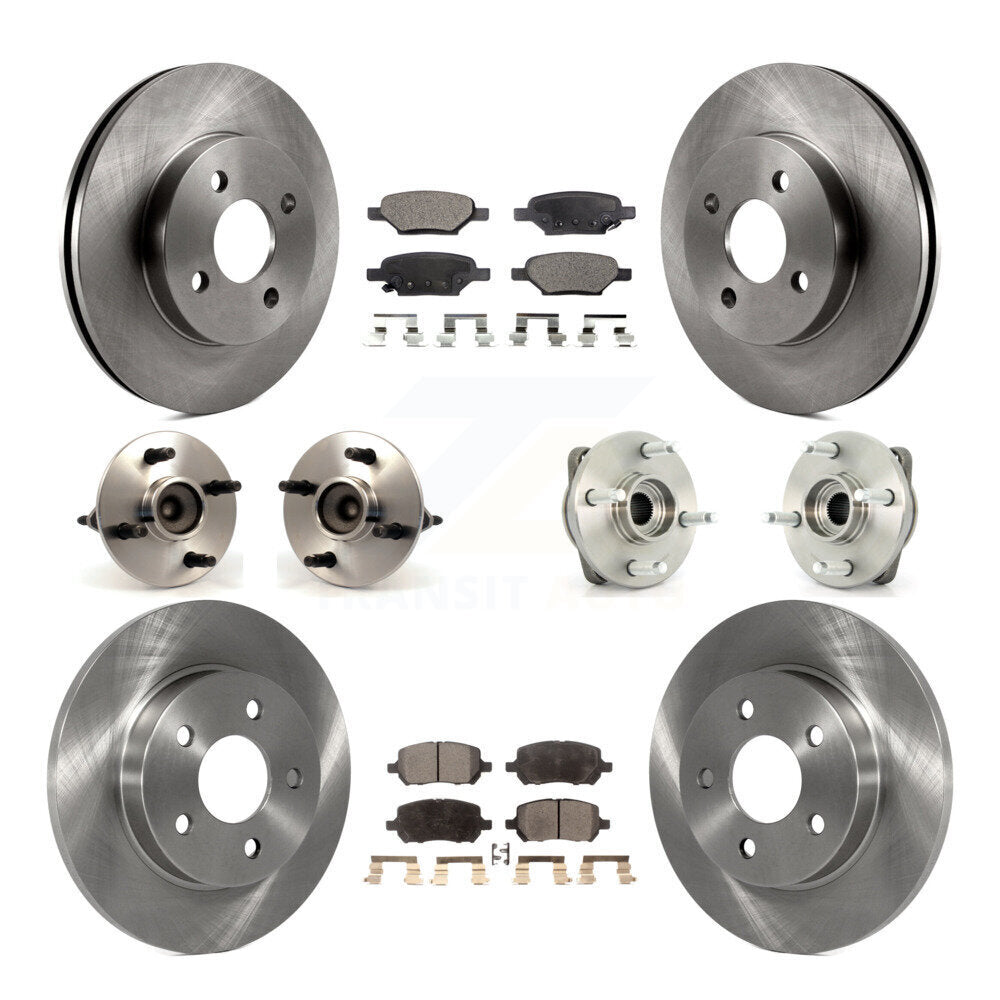 Hub Bearings Disc Brake Rotors And Pads Front Rear Kit (10Pc) For Pontiac G5