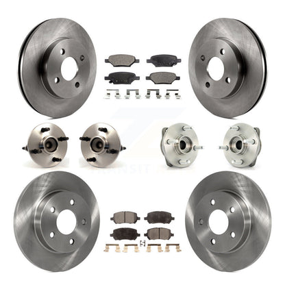 Hub Bearings Disc Brake Rotors And Pads Front Rear Kit (10Pc) For Pontiac G5
