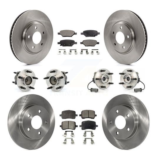 Hub Bearing Brake Rotor & Pads Front Rear Kit (10Pc) For Chevrolet Cobalt Saturn