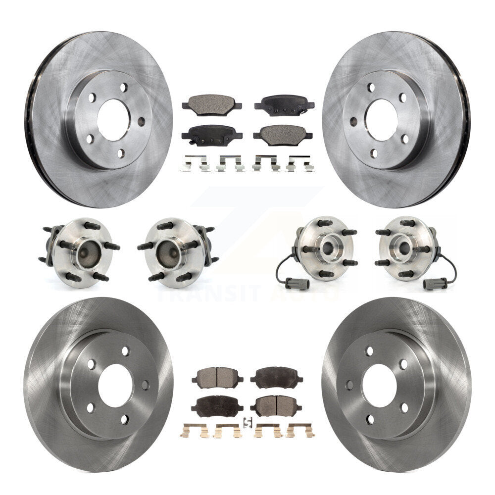 Hub Bearings Disc Brake Rotors And Pads Front Rear Kit (10Pc) For Pontiac G5