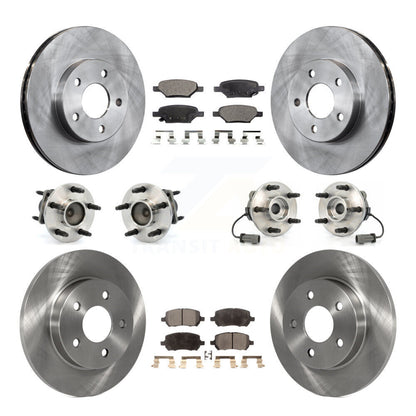 Hub Bearings Disc Brake Rotors And Pads Front Rear Kit (10Pc) For Pontiac G5