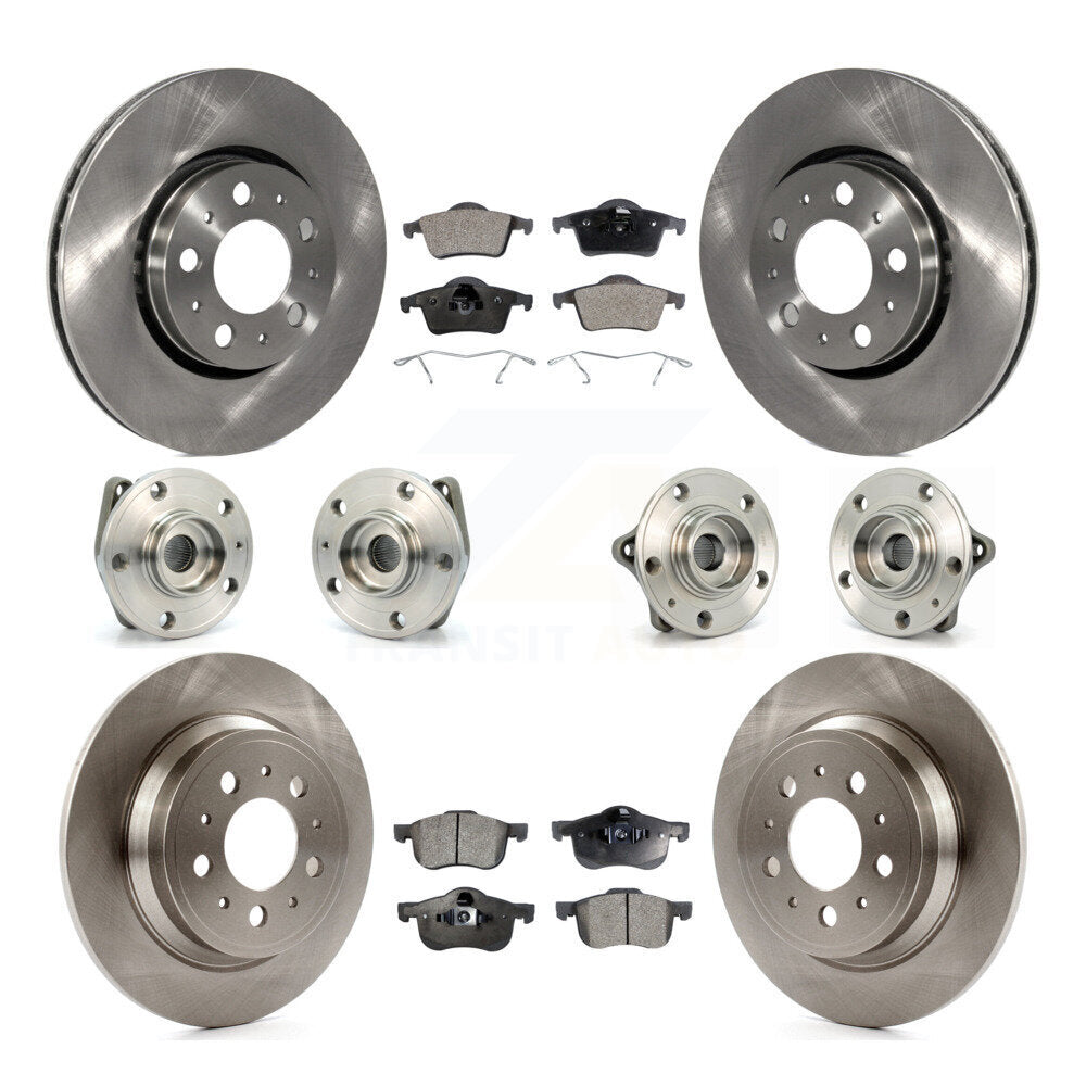 Hub Bearing Brake Rotor And Pad Front Rear Kit (10Pc) For Volvo S60 XC70 V70 S80