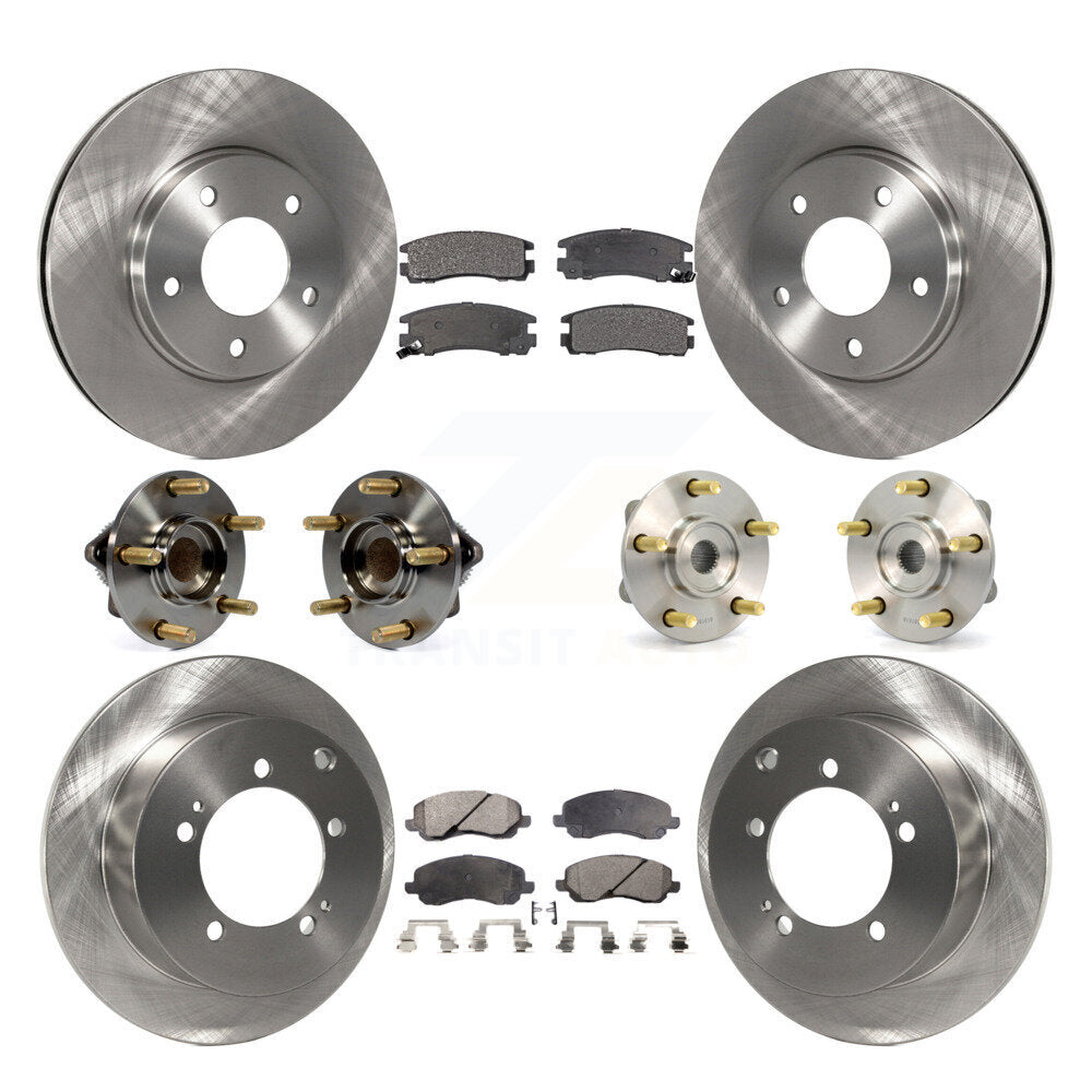 Hub Bearing Disc Brake Rotor & Pads Front Rear Kit (10Pc) For Mitsubishi Eclipse