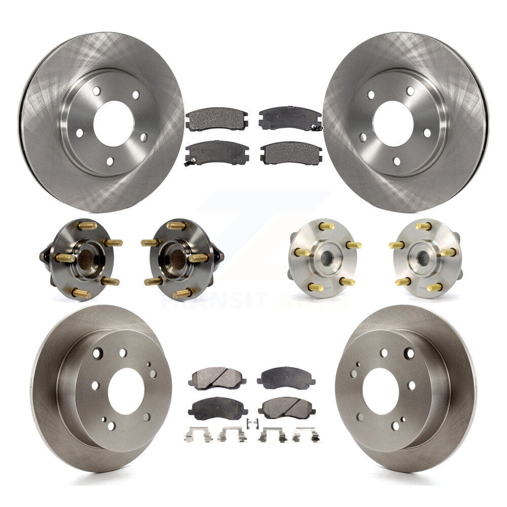 Hub Bearing Disc Brake Rotor And Pad Front Rear Kit (10Pc) For Mitsubishi Galant