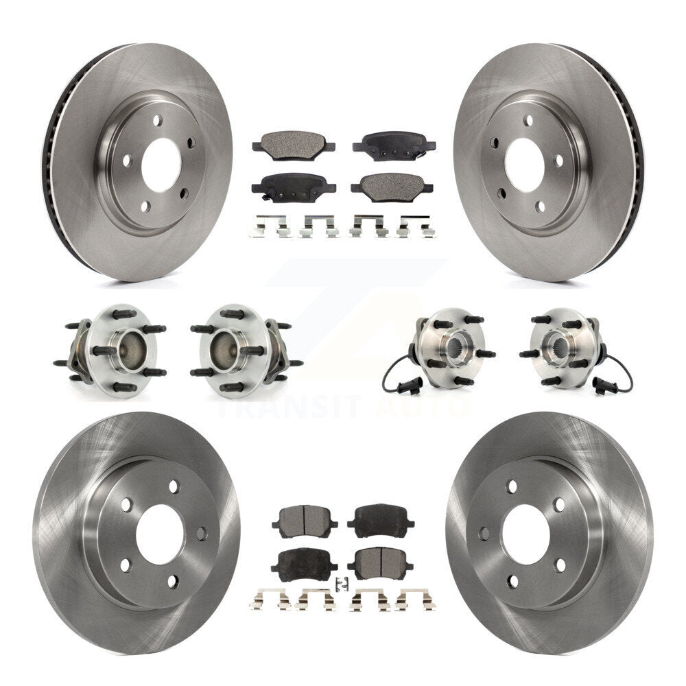 Hub Bearing Brake Rotor & Pad Front Rear Kit (10Pc) For Chevrolet Malibu Pontiac