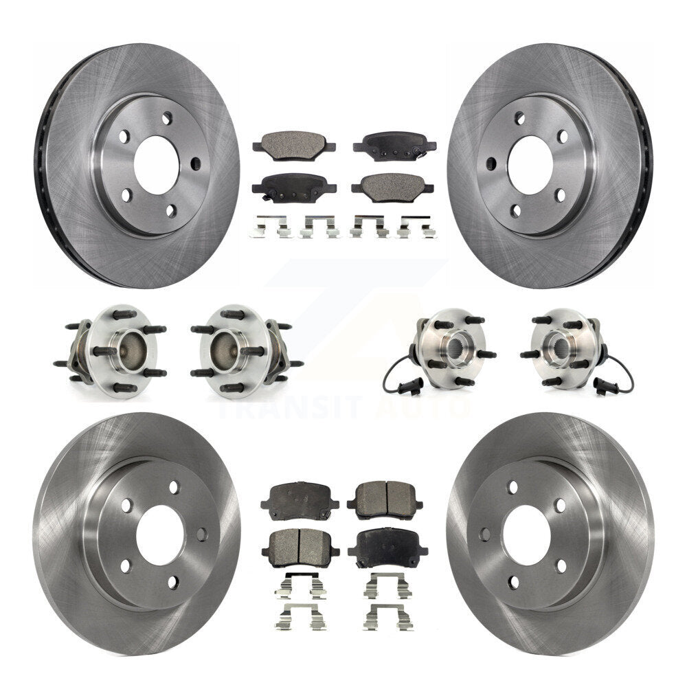 Hub Bearing Disc Brake Rotor And Pads Front Rear Kit (10Pc) For Chevrolet Malibu