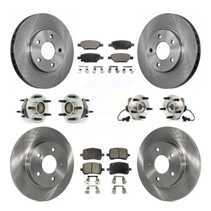 Hub Bearing Disc Brake Rotor And Pads Front Rear Kit (10Pc) For Chevrolet Malibu