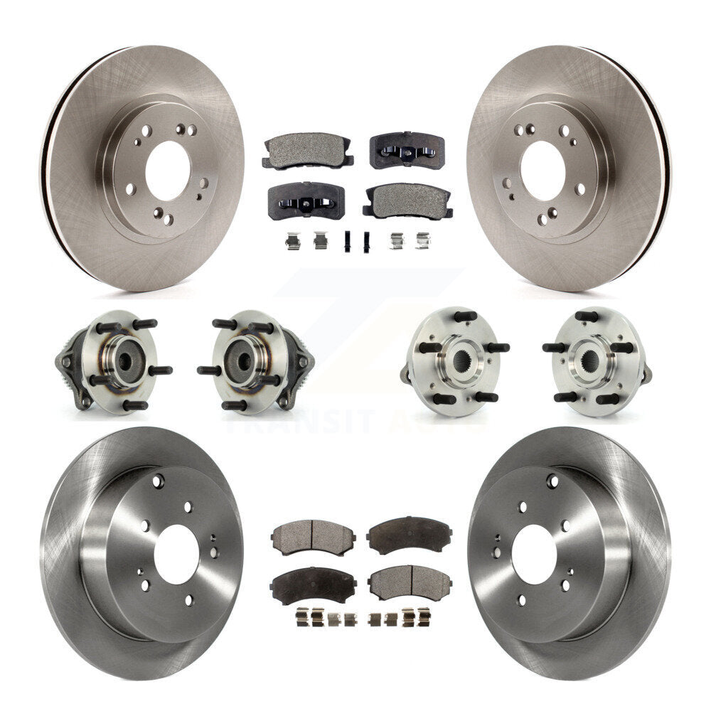 Hub Bearing Brake Rotor & Pads Front Rear Kit (10Pc) For Mitsubishi Endeavor FWD