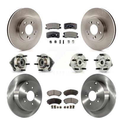 Hub Bearing Brake Rotor & Pads Front Rear Kit (10Pc) For Mitsubishi Endeavor FWD
