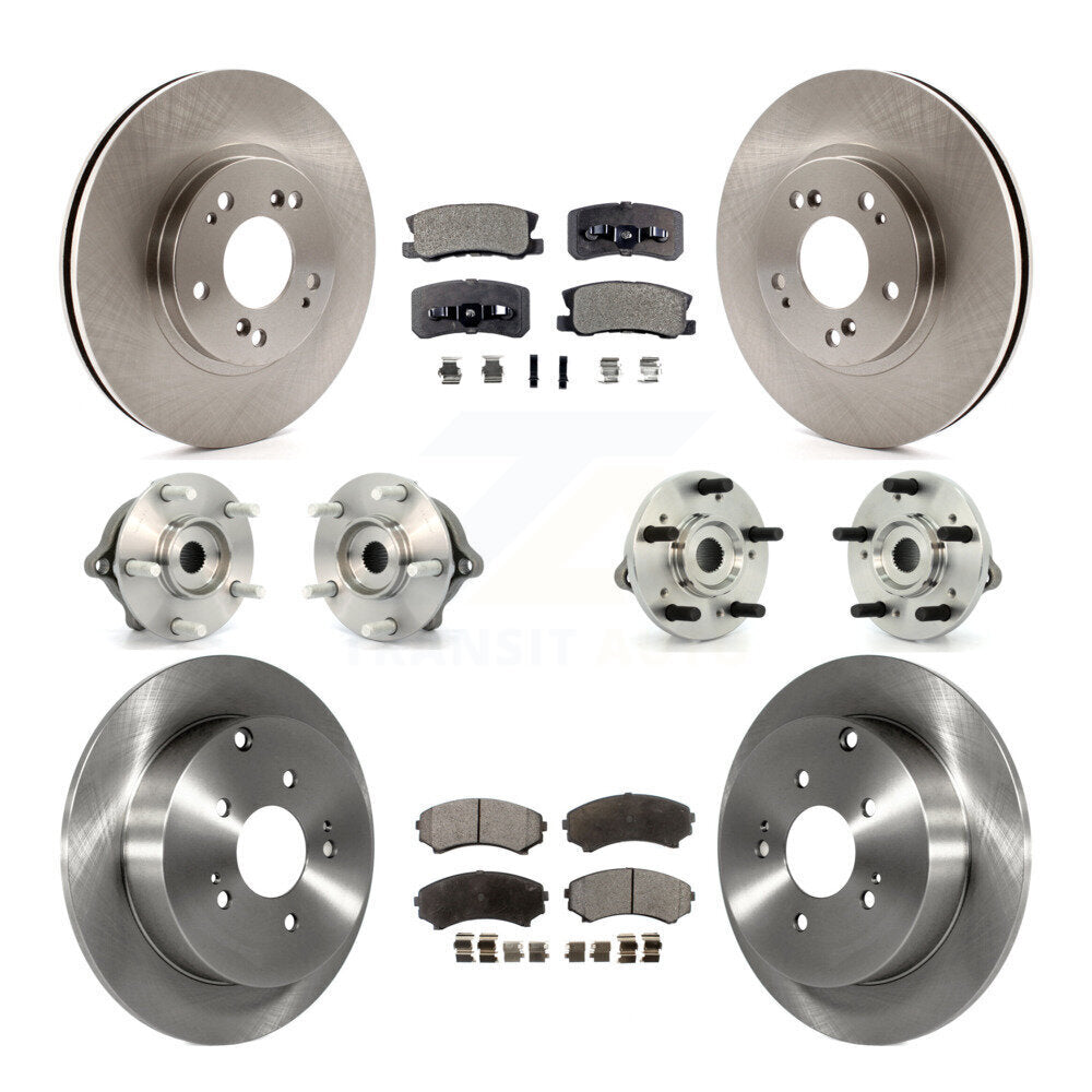 Hub Bearing Brake Rotor & Pads Front Rear Kit (10Pc) For Mitsubishi Endeavor AWD