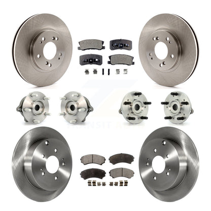 Hub Bearing Brake Rotor & Pads Front Rear Kit (10Pc) For Mitsubishi Endeavor AWD