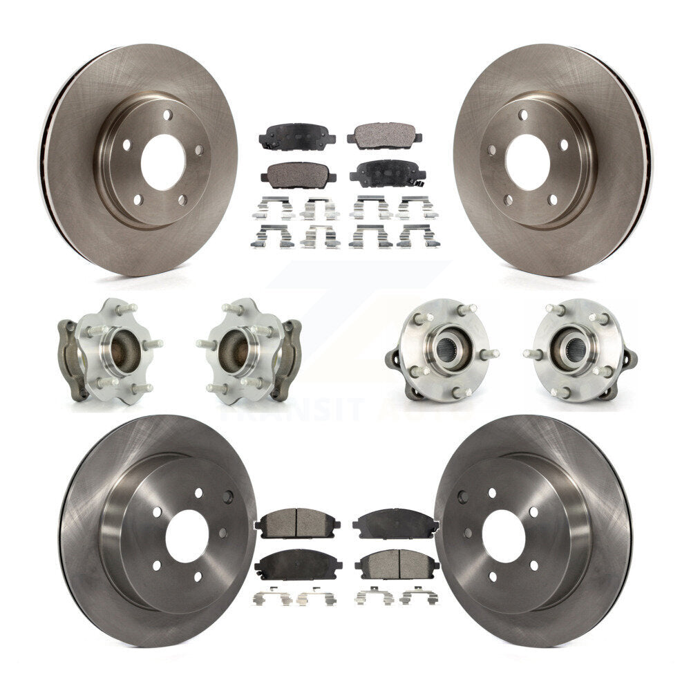 Hub Bearing Brake Rotor And Pad Front Rear Kit (10Pc) For 2004-2009 Nissan Quest