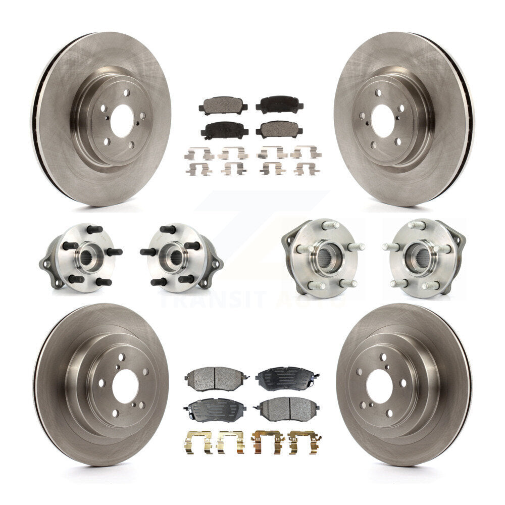 Hub Bearings Disc Brake Rotors And Pads Front Rear Kit (10Pc) For Subaru Legacy