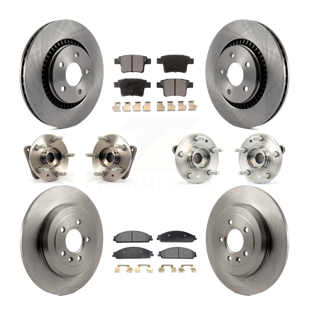 Hub Bearing Brake Rotor Pad Front Rear Kit (10Pc) For Ford Five Hundred Taurus X
