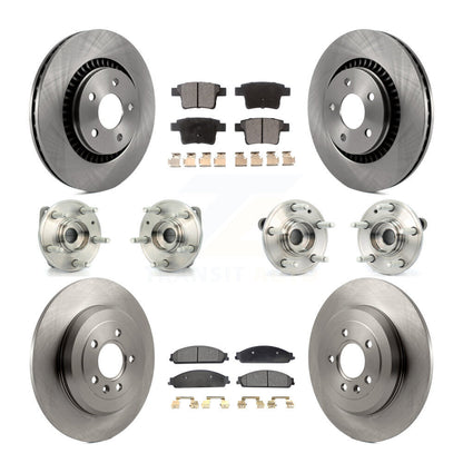 Hub Bearing Brake Rotor Pad Front Rear Kit (10Pc) For Ford Five Hundred Taurus X