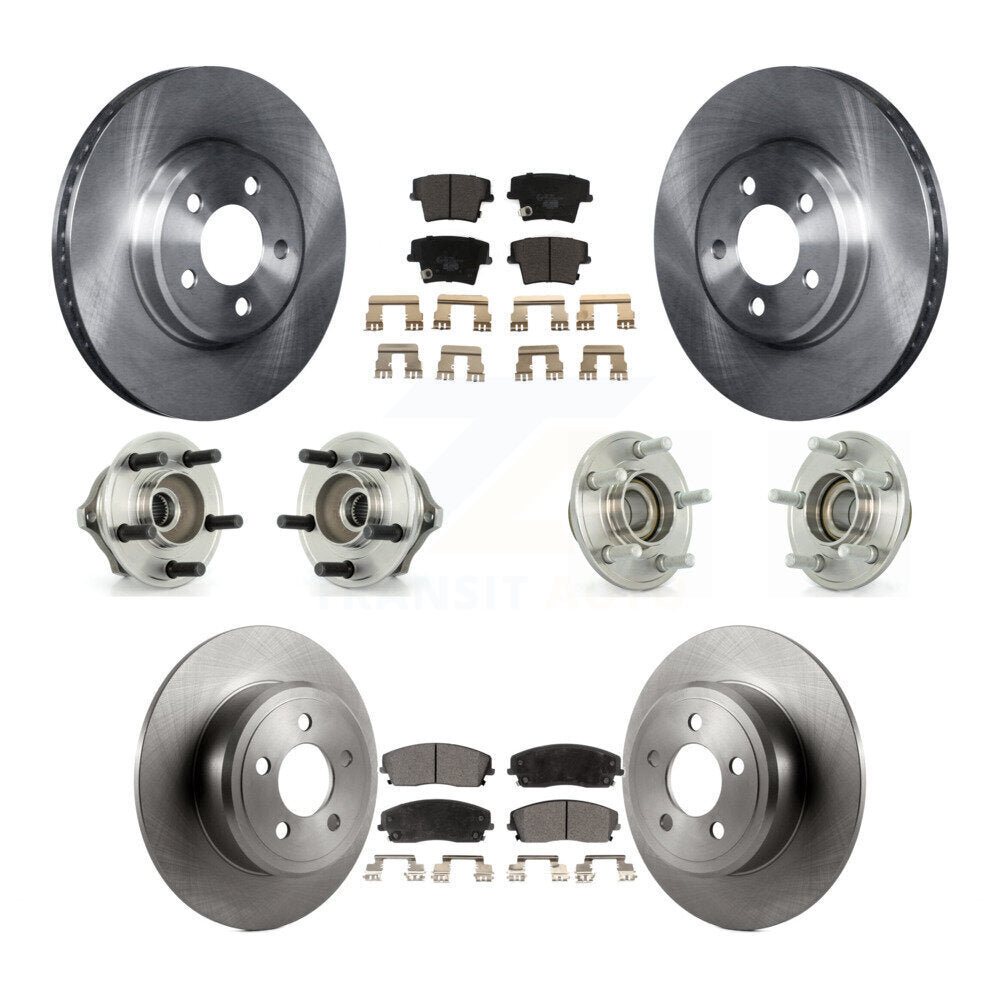 Hub Bearing Brake Rotor Pad Front Rear Kit (10Pc) For Chrysler 300 Dodge Charger
