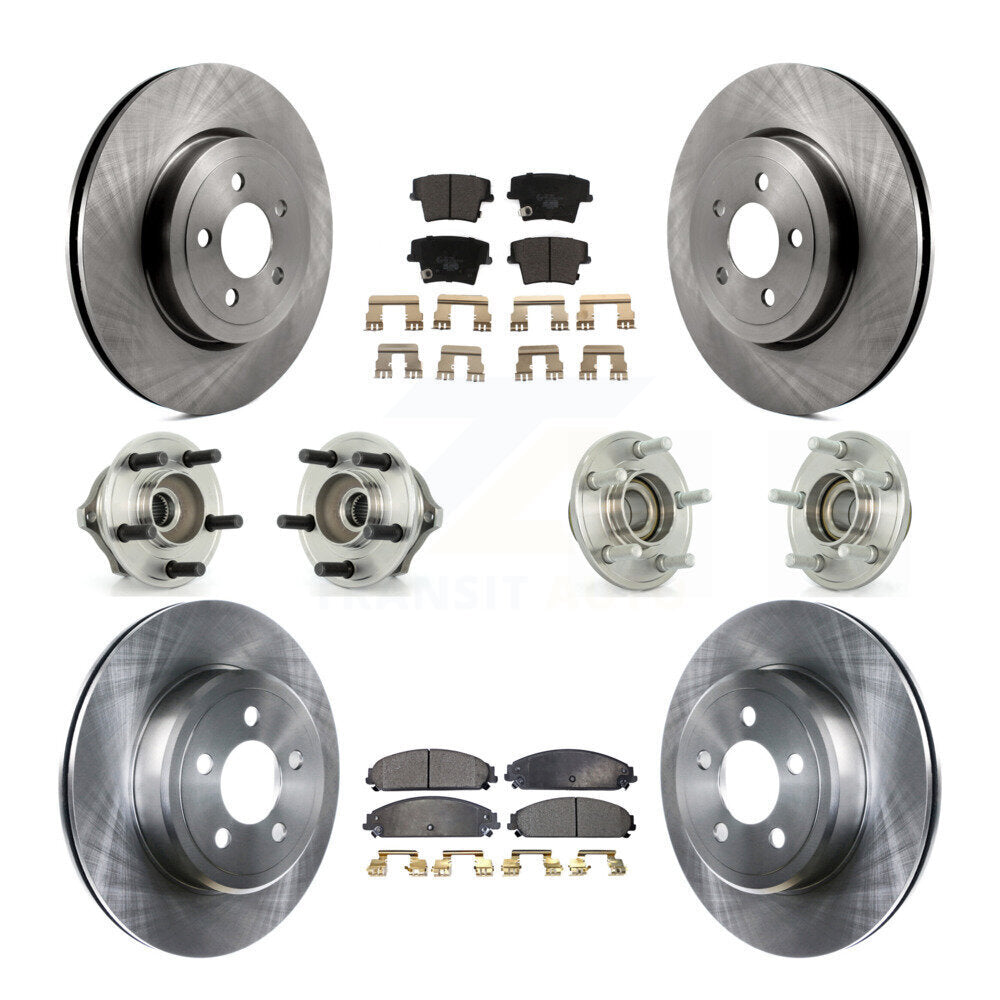 Hub Bearing Brake Rotor Pad Front Rear Kit (10Pc) For Chrysler 300 Dodge Charger