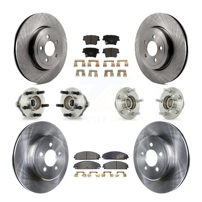 Hub Bearing Brake Rotor Pad Front Rear Kit (10Pc) For Chrysler 300 Dodge Charger