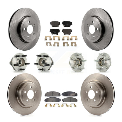 Hub Bearings Disc Brake Rotors And Pads Front Rear Kit (10Pc) For Dodge Charger