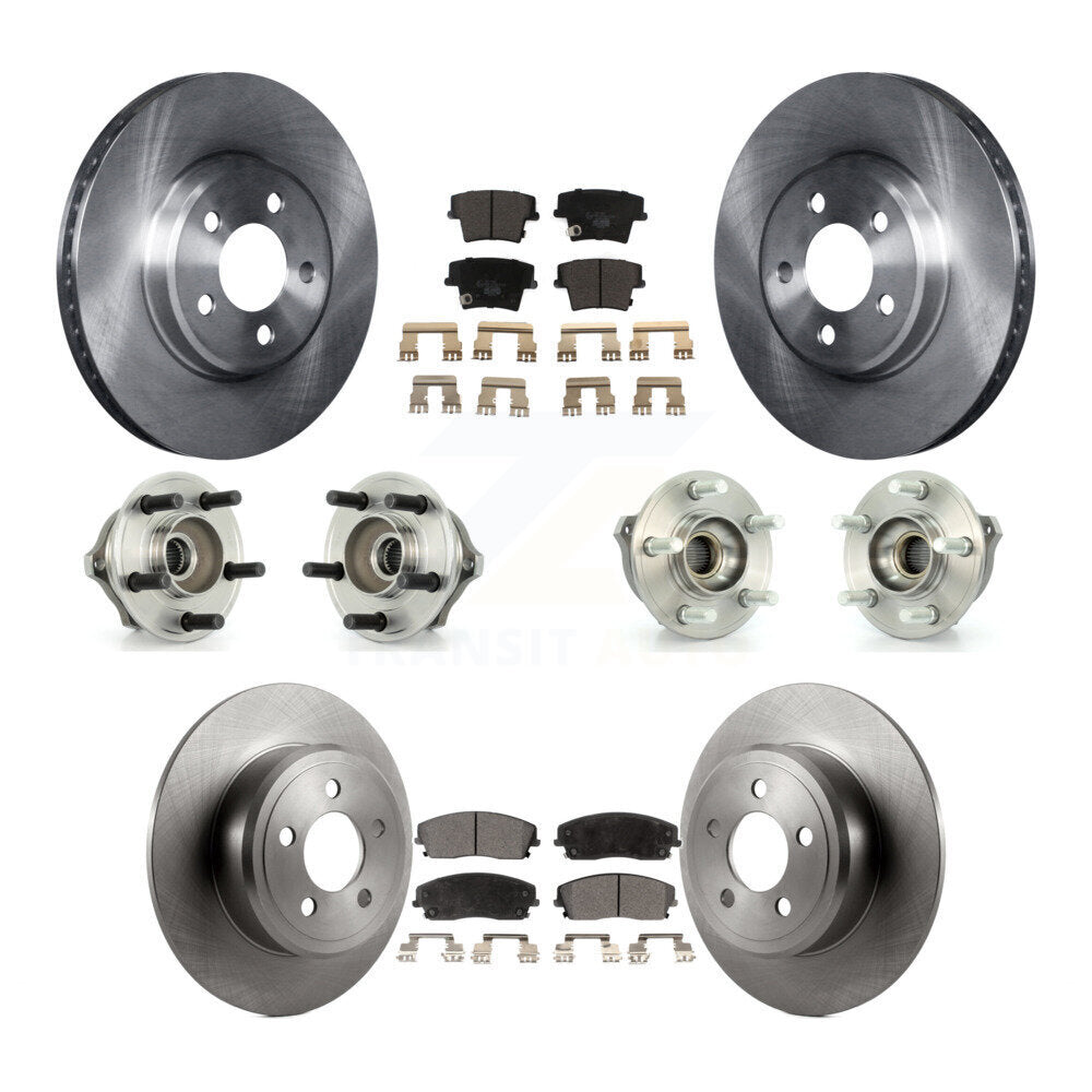 Hub Bearing Disc Brake Rotor Pads Front Rear Kit (10Pc) For Dodge Charger Magnum