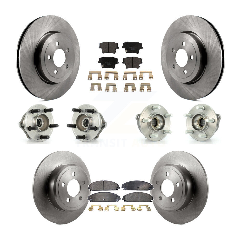Hub Bearing Brake Rotor Pad Front Rear Kit (10Pc) For Chrysler 300 AWD with 3.5L