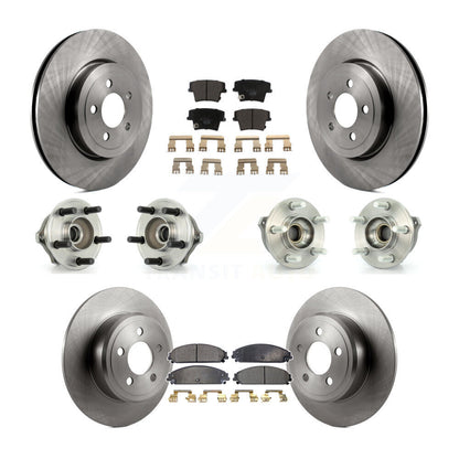 Hub Bearing Brake Rotor Pad Front Rear Kit (10Pc) For Chrysler 300 AWD with 3.5L