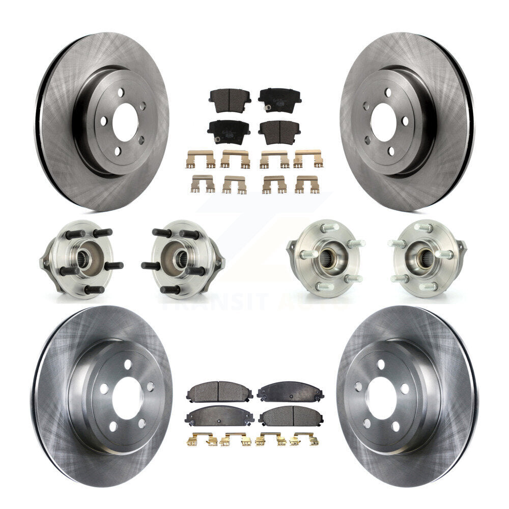 Hub Bearing Brake Rotor Pad Front Rear Kit (10Pc) For Chrysler 300 Dodge Charger