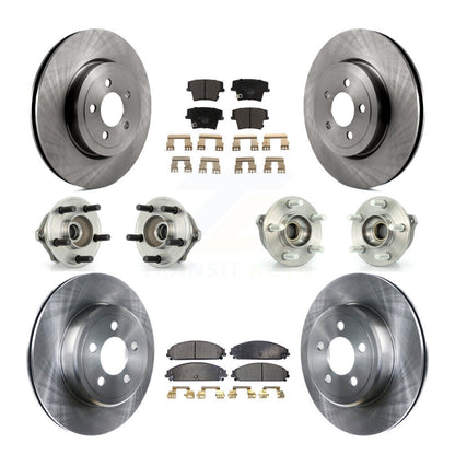 Hub Bearing Brake Rotor Pad Front Rear Kit (10Pc) For Chrysler 300 Dodge Charger