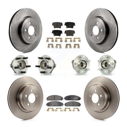 Hub Bearings Disc Brake Rotors And Pads Front Rear Kit (10Pc) For Dodge Charger