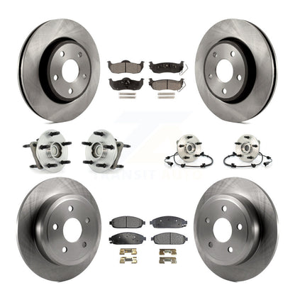 Hub Bearing Disc Brake Rotor & Pad Front Rear Kit (10Pc) For Jeep Grand Cherokee