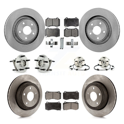 Hub Bearing Brake Rotor & Pad Front Rear Kit (10Pc) For Jeep Grand Cherokee SRT8