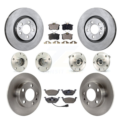 Hub Bearing Disc Brake Rotor And Pads Front Rear Kit (10Pc) For Volkswagen Jetta