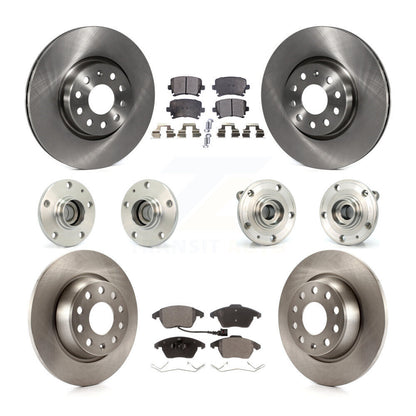 Hub Bearing Disc Brake Rotor Pads Front Rear Kit (10Pc) For Volkswagen CC Passat