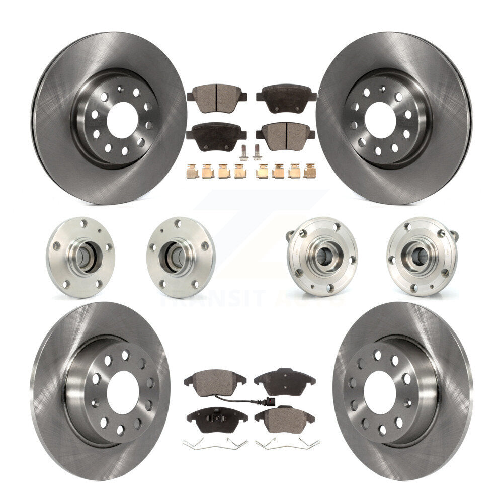 Hub Bearing Disc Brake Rotor Pad Front Rear Kit (10Pc) For Volkswagen Beetle GTI