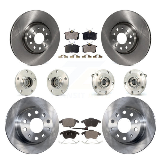 Hub Bearing Brake Rotor & Pads Front Rear Kit (10Pc) For Volkswagen Jetta Beetle