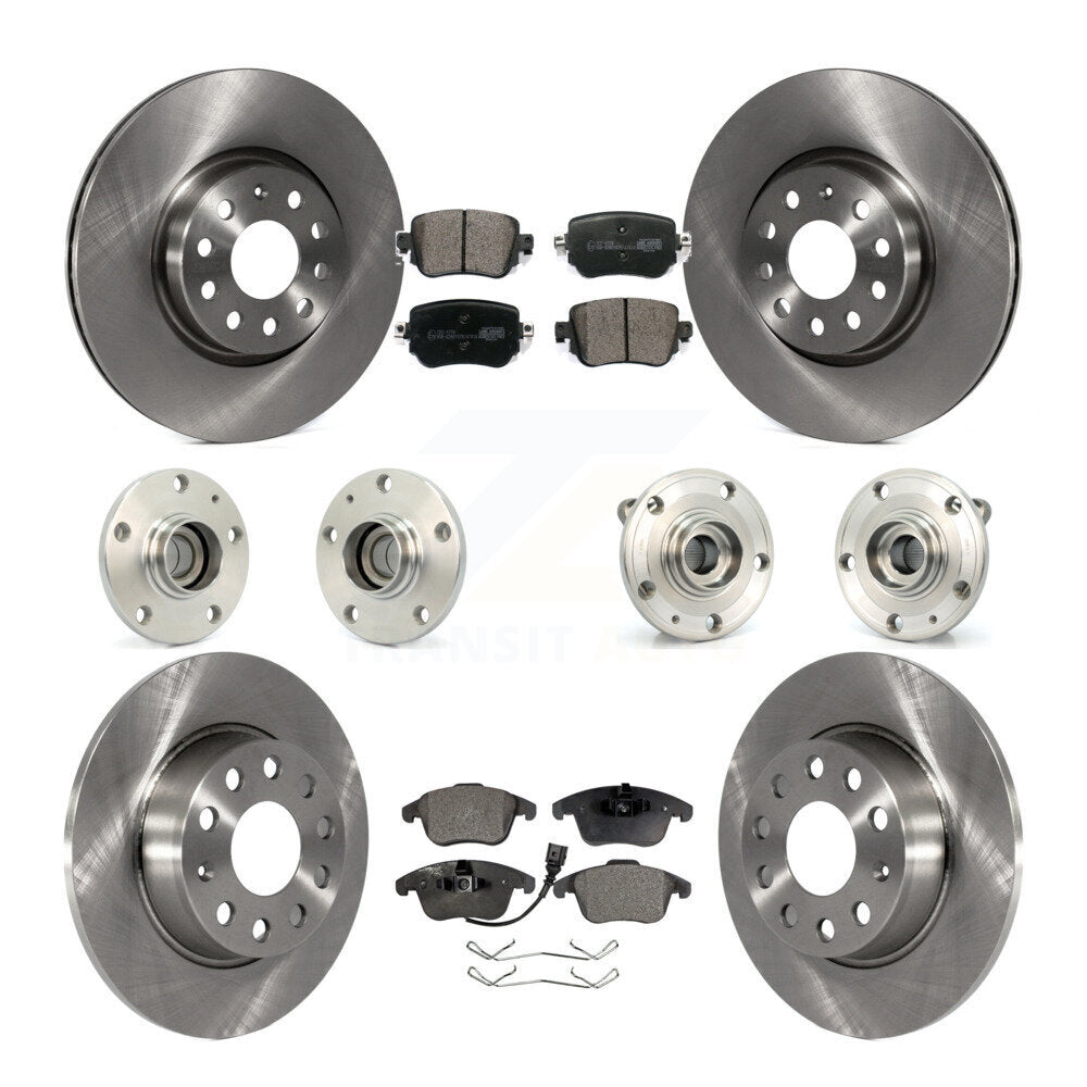 Hub Bearing Disc Brake Rotor And Pad Front Rear Kit (10Pc) For Volkswagen Passat