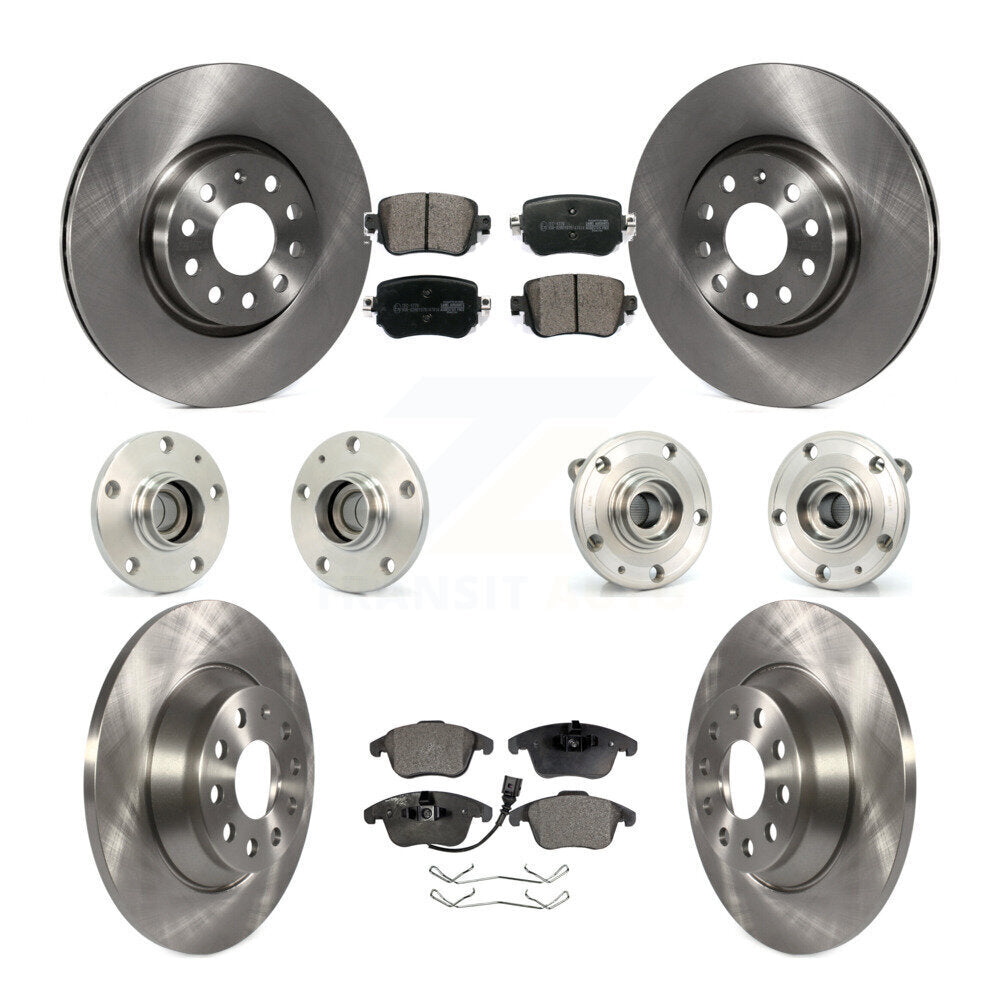 Hub Bearing Disc Brake Rotor And Pad Front Rear Kit (10Pc) For 2016-2018 Audi Q3