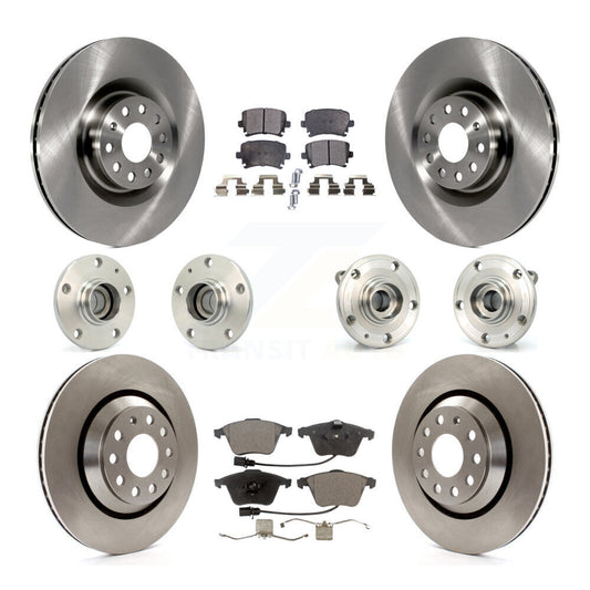 Hub Bearing Disc Brake Rotor Pads Front Rear Kit (10Pc) For Volkswagen Passat CC