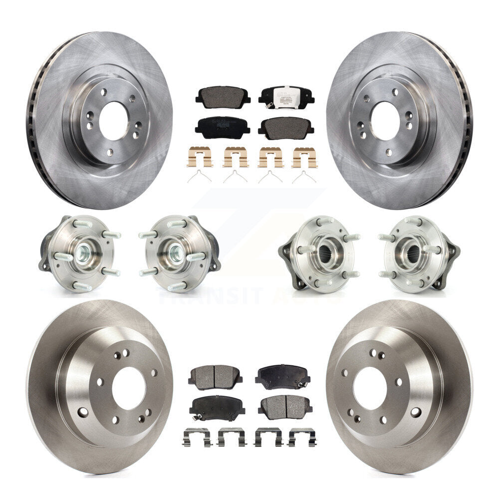 Hub Bearing Brake Rotor Pads Front Rear Kit (10Pc) For 2014-2015 Kia Sorento FWD