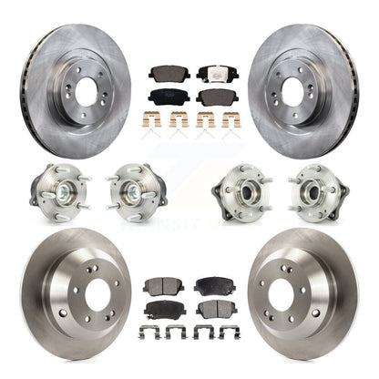 Hub Bearing Brake Rotor Pads Front Rear Kit (10Pc) For 2014-2015 Kia Sorento FWD
