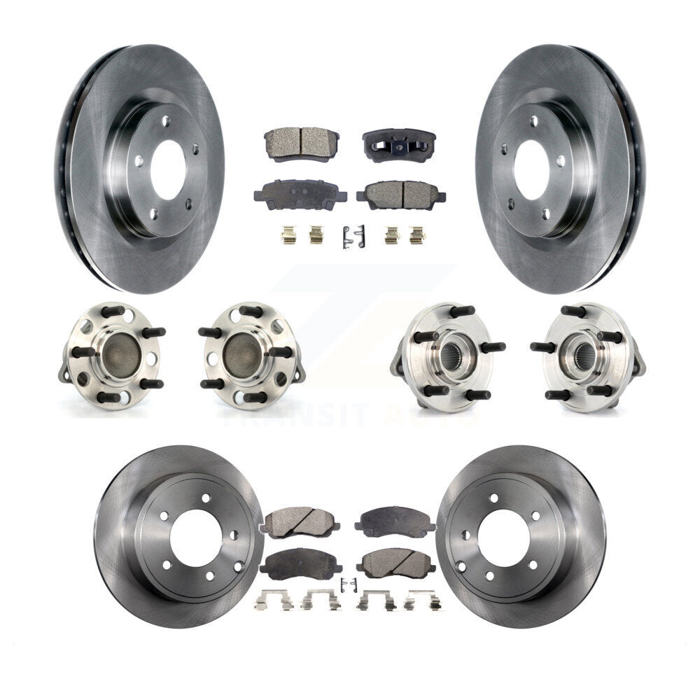Hub Bearing Brake Rotor Pad Front Rear Kit (10Pc) For Chrysler Dodge Sebring 200