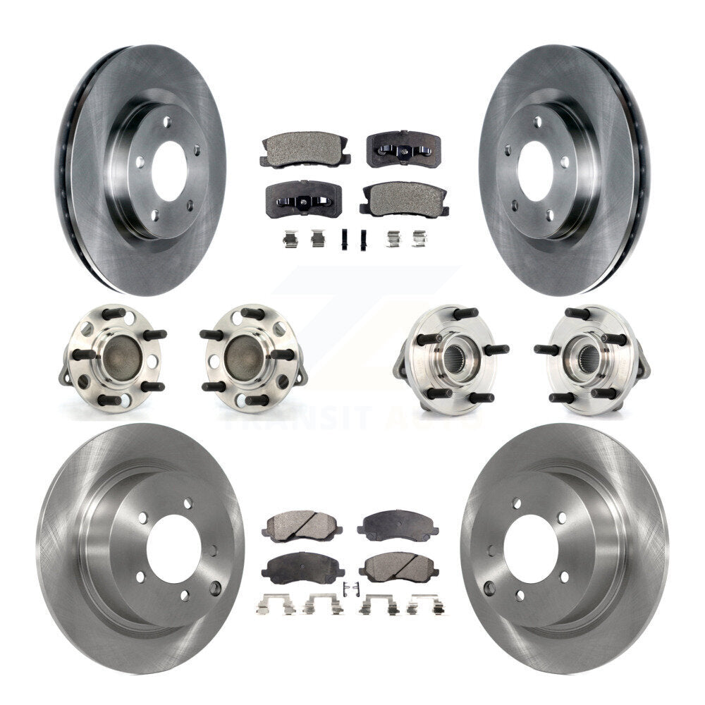 Hub Bearing Brake Rotor Pad Front Rear Kit (10Pc) For Chrysler Sebring Dodge 200