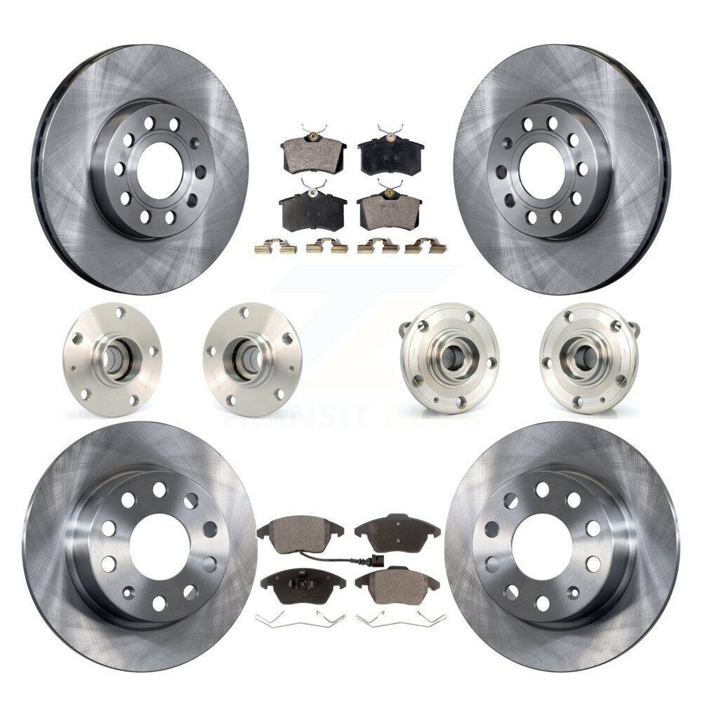 Hub Bearing Disc Brake Rotor And Pad Front Rear Kit (10Pc) For Volkswagen Beetle