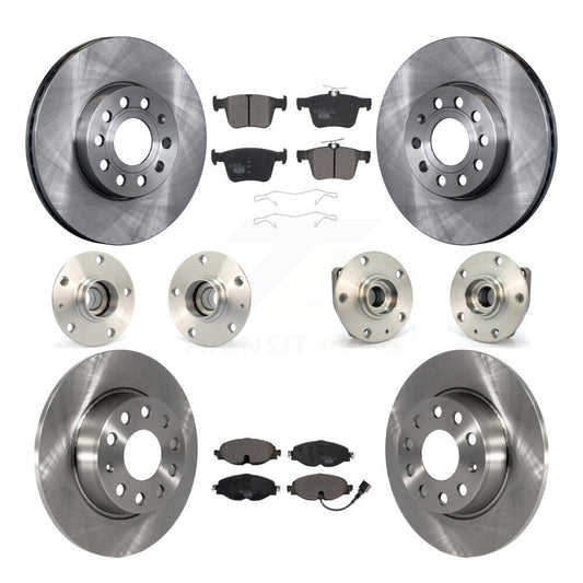 Hub Bearing Brake Rotor & Pads Front Rear Kit (10Pc) For 15-19 Volkswagen e-Golf