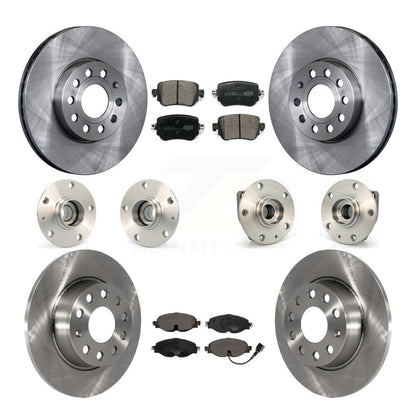 Hub Bearing Brake Rotor Pad Front Rear Kit (10Pc) For Volkswagen Golf SportWagen
