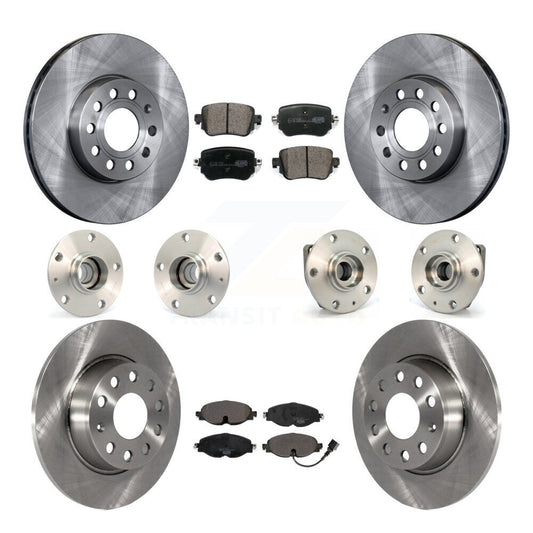 Hub Bearing Brake Rotor Pad Front Rear Kit (10Pc) For Volkswagen Golf SportWagen