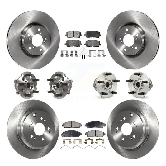 Hub Bearing Brake Rotor Pads Front Rear Kit (10Pc) For Honda Pilot Acura MDX ZDX