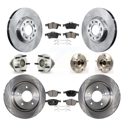 Hub Bearing Disc Brake Rotors And Ceramic Pads Front Rear Kit (10Pc) For Mazda 3